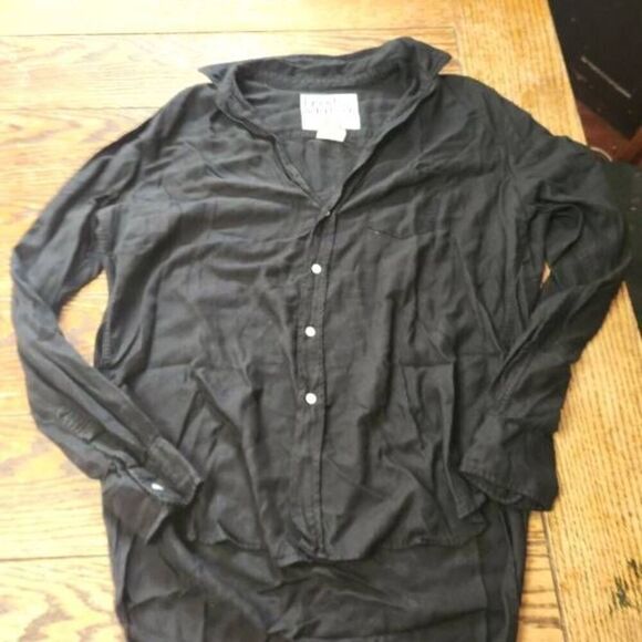 Frank&Eileen Eileen modal black button down shirt Sz XS - Picture 2 of 5